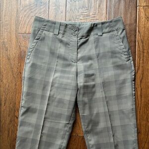 Nike Women's Golf Pants Brown Tan Cream Plaid Size 4 Like New